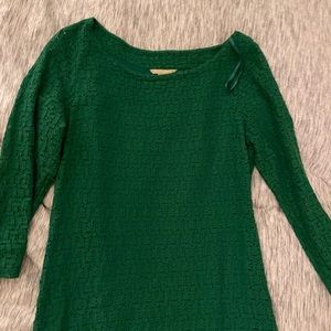 Banana republic emerald green embroidered dress